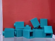 LEGO Parts Lot x (12) ~ Dark Turquoise Brick, 1 x 1 ~ No 3005