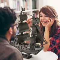 在飛比找樂天市場購物網優惠-立方立體拼圖3D黑珍珠號海盜船模型拼裝高難減壓家居擺設