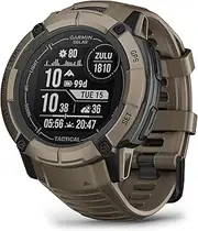 [Garmin] Instinct 2X Solar - Tactical Edition, Rugged GPS Smartwatch, Built-in Flashlight, Ballistics Calculator, Solar Charging Capability, Coyote Tan