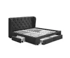 King Size Bed Frame Base Mattress With Storage Drawer Fabric Mila