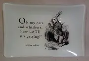 Large Alice In Wonderland White Rabbit Catchall Tray Red Envelope New
