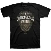 Lion Unisex Crew Neck T-Shirt Courageous Faith Medium