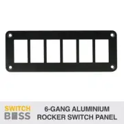 6 GANG ALUMINIUM ALLOY ROCKER TOGGLE GANG SWITCH PANEL- 12V 24V BOAT MARINE 4X4