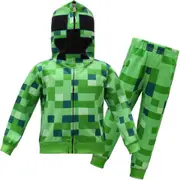 Minecraft Costumes For Older Children In Autumn Long-sleeved Suit Pullover + Pants Two-piece Set 7073 high quality 150