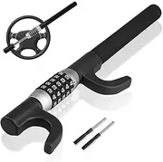 Steering Wheel Lock, Heavy Duty Keyless Password Anti-Theft Lock, Retractable Car Security Lock for Cars, Trucks, Vans and SUVs