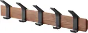 Home Wall-Mounted Coat Hanger Brown Steel + Wood One Size Walnut