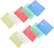 WOONEKY 10Pcs Clear Document Envelope Folder File Organizer with String Closure for Office School and Home Storage