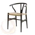 Artiss Dining Chair Wooden Rattan Wishbone Black