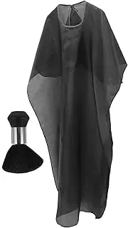 Happyyami 1Set Hair Cutting Cape with Neck Duster Smock for Hairdressing Hair Dyeing and Perming Cape and Duster Accessories for Home and Barbershop