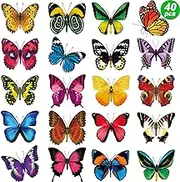 40 Pieces Butterfly Anti-Collision Window Clings Spring Butterfly Decals to Prevent People and Bird Strikes on Window Glass Cling Door Decals Decor