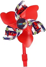 Vaveren Kids Bike Windmill Unique Flower Pinwheel Scooter Toy Decoration Bike Accessory for Pushchair Most Bicycle Kids Bike Tricycle, Long Pole Rocket