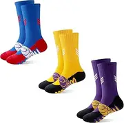 [SKIBEAUT] Boys Socks Athletic Cushion Crew Kids Socks 3 Pairs Running Outdoor Sport Training Basketball Soccer Hiking Socks
