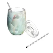 Stemless Wine Tumbler Stainless Steel Vacuum Insulated Cocktail Cup Splash Proof Wine Mug-Style 2