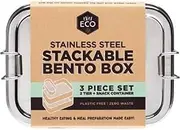 Ever ECO Stainless Steel Stackable Bento Box 2 Tier + Mini Container