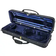 Deluxe Oblong 4/4 Acoustic Violin Fiddle Case Black/Blue Strap **CLEARANCE**
