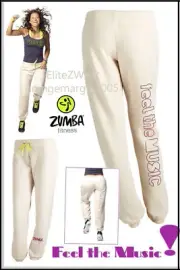 ZUMBA Sweat Pants HipHop-Roll it up for Capri-Buff/Purple Metallic Foil S M L XL