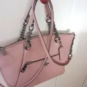 Coach Leather Shoulder Bag Auth Matte Pink Medium Women 112288