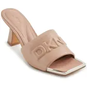 DKNY Womens Keke Pink Embossed Leather Slide 7 Medium (B,M) BHFO 3432