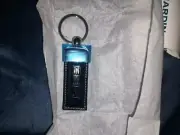 Original Ulysse Nardin Steel & Navy Blue Leather Crocodile Key Chain Ring | BNIB