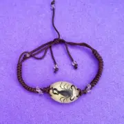 Scorpion Bracelet Brown Cord w/ Clear Beads SALE!