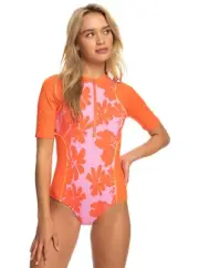 New Roxy Surf.Kind.Kate 3/4 SS Onsie One Piece Suit Women's Size XS $130