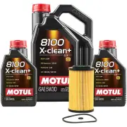 7L Motul 8100 X-CLEAN + 5W30 Wix Filter Motor Oil Change Kit For Hyundai API SN (for: Hyundai)
