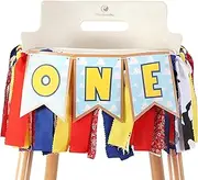Toy Inspiration Story's 1st Birthday High Chair Banner - Western Party Decorations, West Cowboy Banner, Baby Boy Photo Booth Props, Fabric Garland