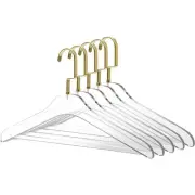 Quality Clear Acrylic Lucite Coat Suit Hangers with Bar – 5-Pack, Stylish Clo...