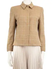Brown Wool Check Jacket
