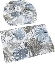 ORFOFE 1 Set Green Leaf Newborn Hat Headband Sun Comforter Swaddle Breathable Blanket Granules Bonnet Thin and Breathable Blanket Cotton