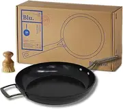 Blu. Cookware 32cm Induction Fry Pan - Toxin-Free, Durable Non-Stick Ceramic, Recycled Aluminium, PFA/PFOA-Free, Frying Pan Suitable for All Hobs, Includes Bamboo Brush