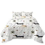 Funny Dogs and Bones Pattern Coverlet