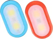 Totority 2pcs LED Clip Lights for Night Running Outdoor Safety Lamp Red Blue Light Modes Non Skid Design Portable and Durable for Jogging and Sports Activities