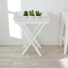 vidaXL Side Table with Tray White OLL