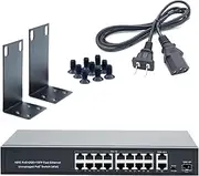 16 Port Gigabit PoE Switch, 2 Port Gigabit POE Switch + 2 Gig Uplink Power Over Ethernet, Support IEEE802.3af/at