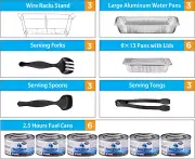 Disposable Chafing Dish Buffet Set, Food Warmers for Parties, Complete 33 Pcs...