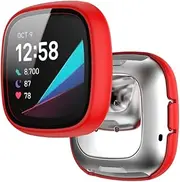 Tyogeephy Case Compatible with Fitbit Versa 3/Sense Screen Protector Soft TPU Scratch Resistant Full Cover for Versa 3/Sense Smartwatch Accessories
