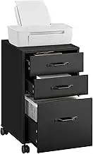 VASAGLE, Black File Cabinet, UOFC065B16