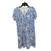 DVF for Target Short Sleeve Sea Twig Blue Faux Wrap Dress 10 12 NWT