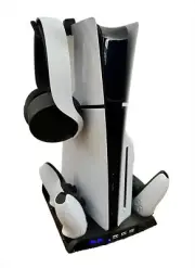 Cooling Stand Compatible with PS5 with Dual Controller Charging Docks and Univer