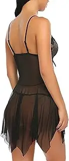 [Generic] Plus Size Lingerie for Sexy Costume V Flower Sleepwear Lingerie Chemise Lingerie Lace Strap Neck Women Sexy Aprons for Women Lingerie
