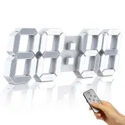 15" 3D LED Digital Wall Clock, Large Decor Wall Clock, 12/24H, Time/Date/Temp...