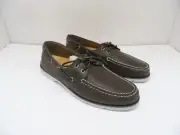 Sperry Top Sider Men's STS23674 Leeward Tumbled Boat Shoe Dark Olive Size 8M