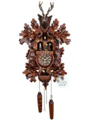 Before The Hunt Battery Carved Cuckoo Clock With Dancers 44cm By TRENKLE