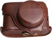 [AMGHCGTEEW] Leather Camera Hard Cover Case Bag Protector Shoulder Strap Fit for Fujifilm Fit for Fuji X100 X100S X100T(Coffee)