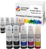 10 Pack (4BK,2C,2M,2Y) Compatible Ink for Epson T522 for Epson EcoTank ET-1110 Expression ET-2710 Expression ET-2720 Workforce ET-4700