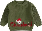 [PENNSOY] Newborn Baby Boy Girl My First Christmas Sweater Long Sleeve Pullover Warm Knitted Sweatshirt Fall Winter Clothes
