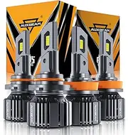 Auxbeam 9005 H11 Combo Bulbs, 40000LM 600% Brighter 9005 H11 Fog Light Bulbs, 6500K White 9005 H11 Bulbs with Five-Layer Cooling System, 20% Smaller Size, Plug and Play, Canbus Ready