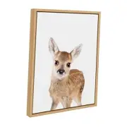 Sylvie Animal Studio Deer Framed Canvas Wall Art by Amy 18L" x 24W" Natural