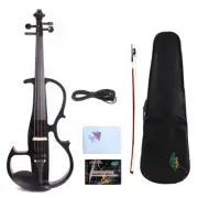 yinfente 16 Inch Electric Viola Silent Viola Black Free Case Bow Black Full Size